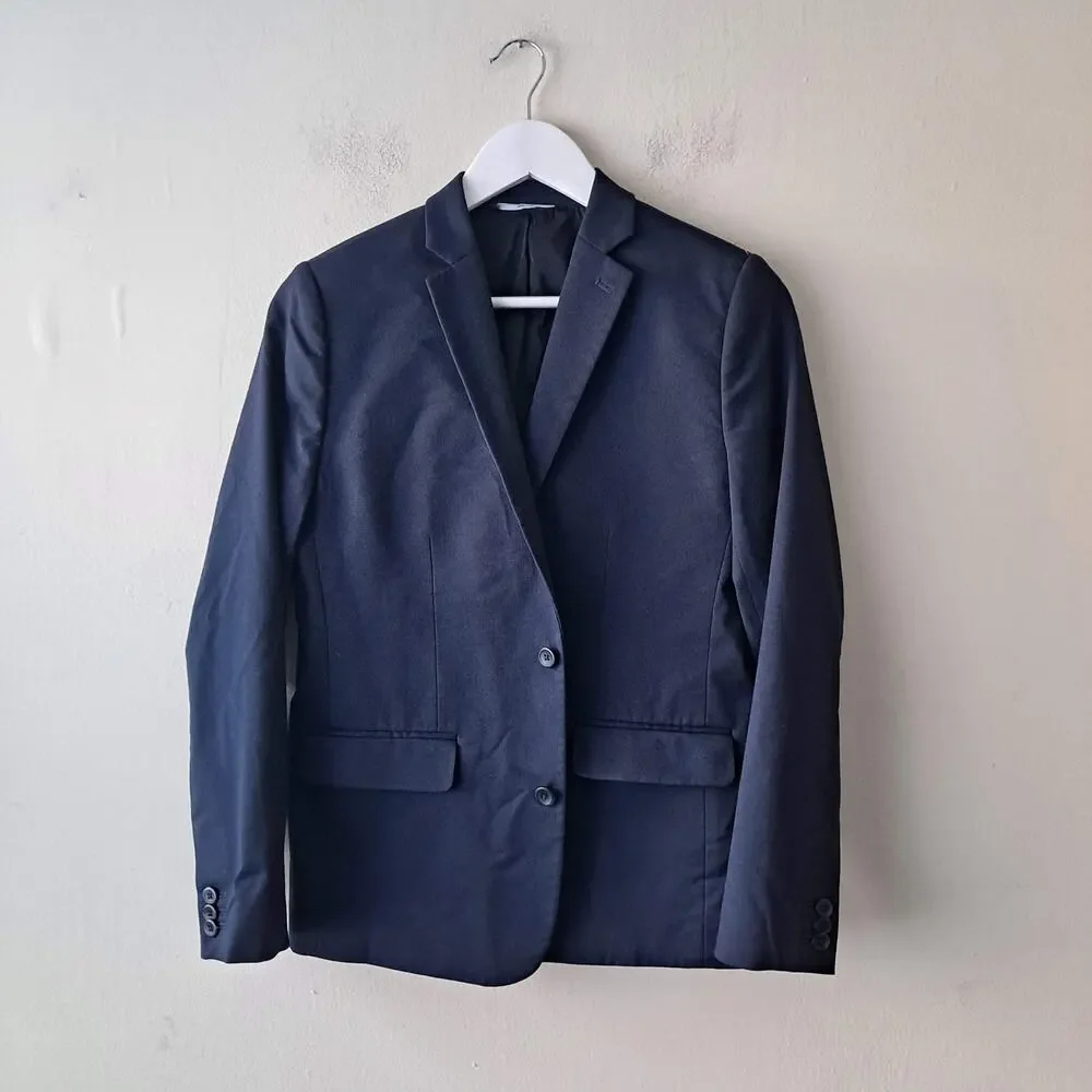 Nordstrom Navy Single Breasted 2 Button Career Work Blazer Jacket Boys Size 16